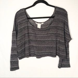 American Rag Cie Crop Top Long Sleeve Size LG